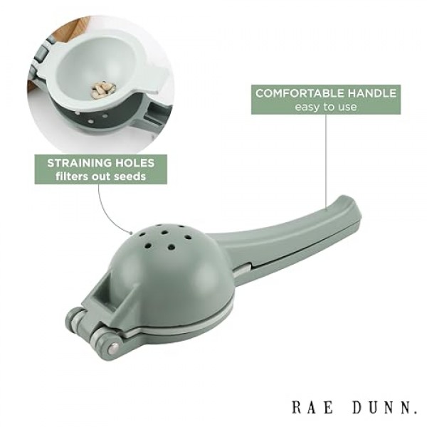 Rae Dunn Metal 2-In-1 레몬 압착기 설명서 - 견고하고 최대 추출이 가능한 핸드 주서기 레몬 압착기는 마지막 한 방울까지 모두 가져옵니다 - 청소가 용이한 수동 감귤류 주