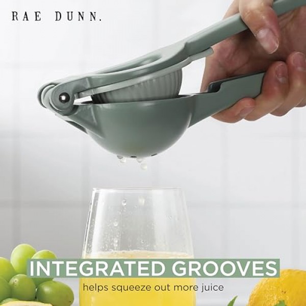 Rae Dunn Metal 2-In-1 레몬 압착기 설명서 - 견고하고 최대 추출이 가능한 핸드 주서기 레몬 압착기는 마지막 한 방울까지 모두 가져옵니다 - 청소가 용이한 수동 감귤류 주