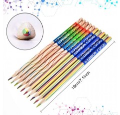 EMAGEREN 30 개 레인보우 연필 4 in 1 드로잉 연필 레인보우 색연필 세트 레인보우 색 색연필 매직 연필 색연필 나무 예술 드로잉, 색칠 및 스케치를위한 여러 가지 빛깔의