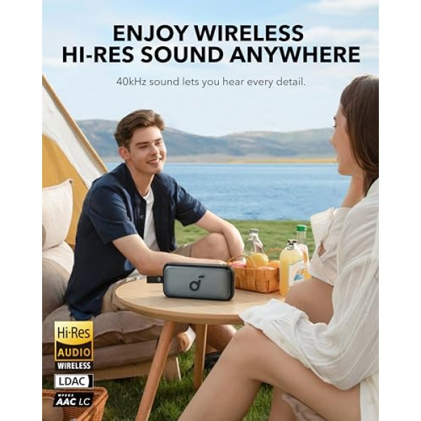 Soundcore Motion 300 무선 고해상도 휴대용 스피커(BassUp 포함), SmartTune 기술이 적용된 Bluetooth 스피커, 30W 스테레오 사운드, 13H 재생 및 IPX7 방수, 뒷마당, 캠핑용(갱신)