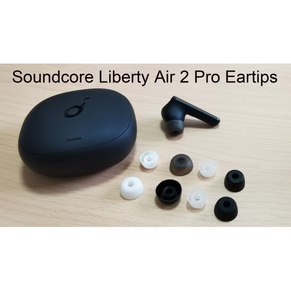 Soundcore Liberty Air 2 Pro 이어 팁용 실리콘 이어 팁 6쌍 JBL Tune 230NC TWS/Anker Soundcore 이어버드용 교체용 이어버드, 블랙