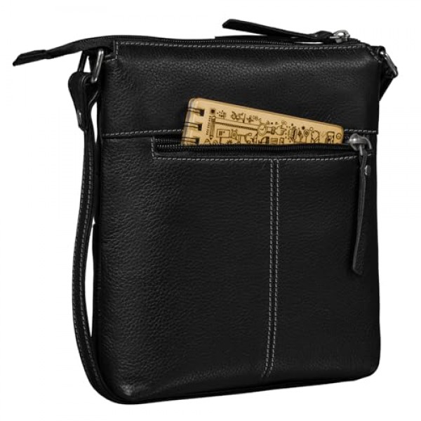 STILORD 'Alina' 숄더백 여성 가죽 빈티지 숄더백 우아한 여성 가방 많은 칸막이 모던 가죽 핸드백 레저백 크로스바디백, 블랙, 숄더백