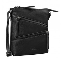 STILORD 'Alina' 숄더백 여성 가죽 빈티지 숄더백 우아한 여성 가방 많은 칸막이 모던 가죽 핸드백 레저백 크로스바디백, 블랙, 숄더백