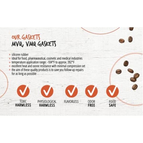 La Pavoni Professional, Europiccola, Stradivari Professional, Stradivari Lusso, Romantica와 호환되는 개스킷 씰 세트(최대 제조 연도 1997 - 세트 1)