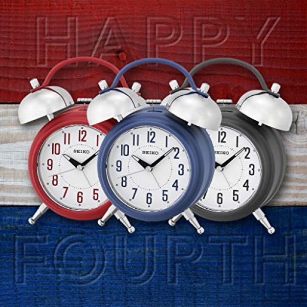 Seiko Deux Bell 침실 알람 시계, 블루