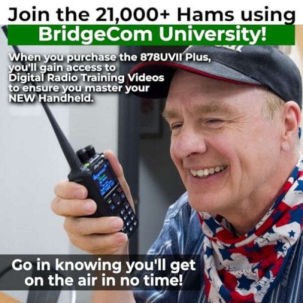 AnyTone AT-D878UVII Plus - 듀얼 밴드 DMR/아날로그 7W VHF, 6W UHF - 무료 $97 교육 과정 포함 - Bluetooth PTT - 디지털/아날로그 APRS RX 및 TX - 500K 연락처 및 BridgeCom의 뛰어난 지원!