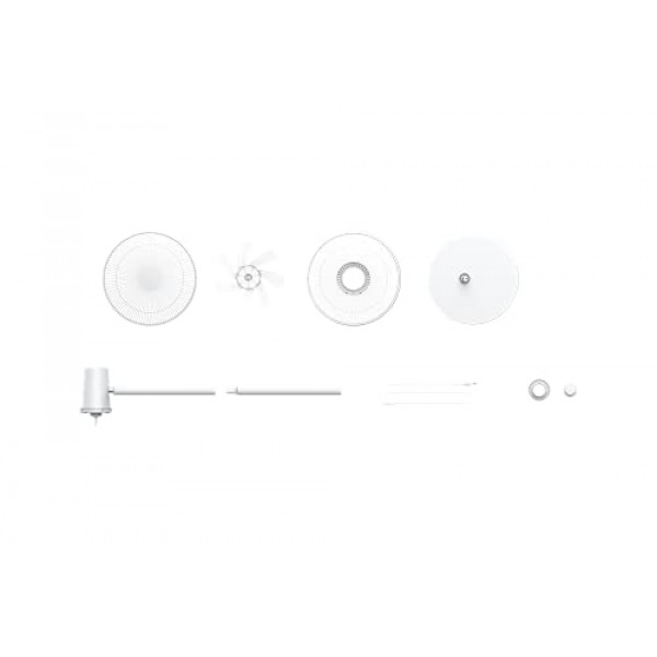 Xiaomi Mi 스마트 스탠딩 팬 2 테이블 스탠드 팬(옵션 iOS/Android Mi Home 앱 연결 포함)(15W 경제적인 BLDC 모터, 58dB, 4개 팬 레벨, Google Assistant 호환) 흰색(흰색)