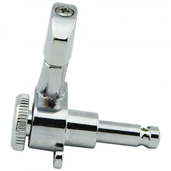 Hipshot 기타 튜너 업그레이드 키트(인라인 헤드스톡 6개) 그립 잠금 폐쇄형 베이스 사이드 크롬 비 스태거드 - Lumintrail 연마 천이 포함된 6K1EL0C 번들