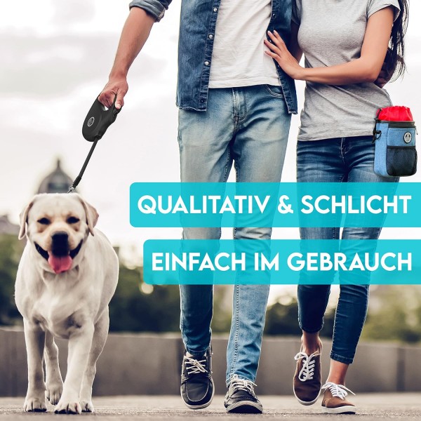 HUND IS KÖNIG® 개폐식 가죽끈 소형 및 대형견용 개 가죽끈 5m | 편안한 손잡이가 있는 고품질 확장형 개 가죽끈 | 스마트 제동 시스템으로 보행을 위한 견고한 풀아웃 가