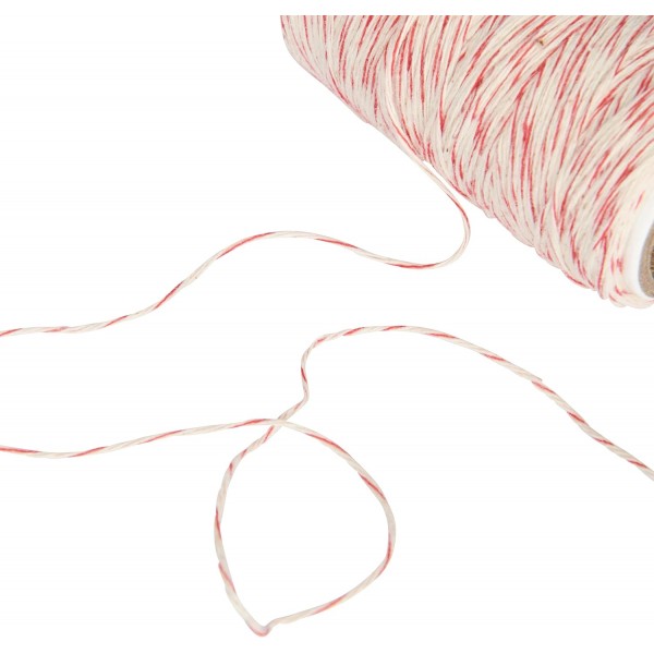 KitchenCraft Butchers String, 요리, 베이킹, 크리스마스 선물 포장, 공예, 카드 등을 위한 빨간색과 흰색 끈 60미터 롤, 21 x 9 x 4 cm, 빨간색/흰색
