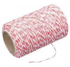 KitchenCraft Butchers String, 요리, 베이킹, 크리스마스 선물 포장, 공예, 카드 등을 위한 빨간색과 흰색 끈 60미터 롤, 21 x 9 x 4 cm, 빨간색/흰색