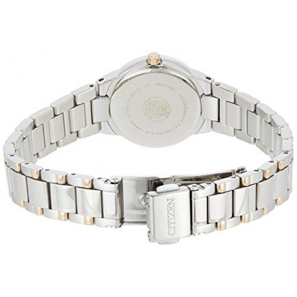 씨티즌 여성용 에코드라이브 드레스 클래식 시계, 투톤 스테인리스 스틸, 마더 오브 펄 다이얼 (모델: EW1670-59D)