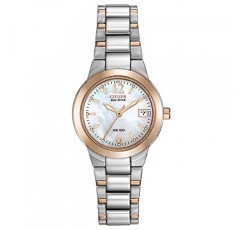 씨티즌 여성용 에코드라이브 드레스 클래식 시계, 투톤 스테인리스 스틸, 마더 오브 펄 다이얼 (모델: EW1670-59D)