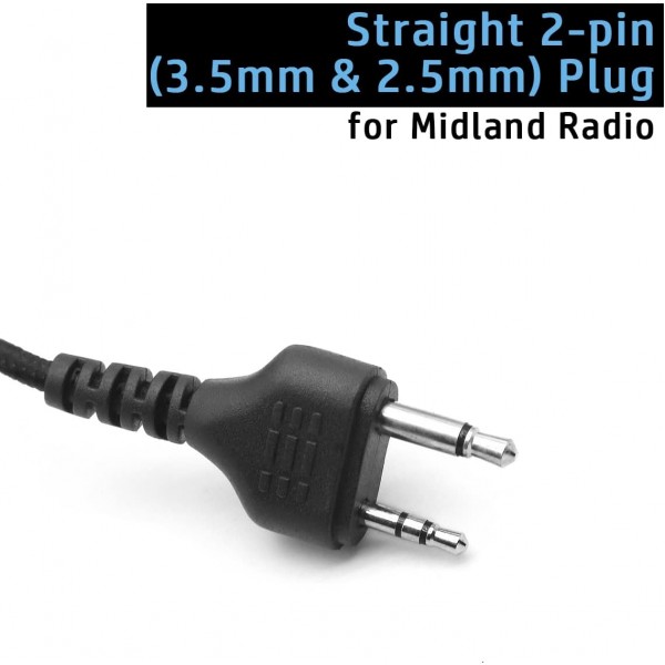 Newashan 2 x 이어폰 midland radio g7 pro g9 gxt5 xt70 75-785 gxt300 gxt1030vp4 lxt385 x-talker t51a t51vp3 워키 토키 2 핀 클립 귀고리 헤드셋 (d-d-pin 스타일)