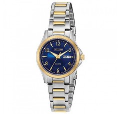 씨티즌 쿼츠 여성용 시계, 스테인레스 스틸, 클래식, 투톤 (모델: EQ0595-55L)