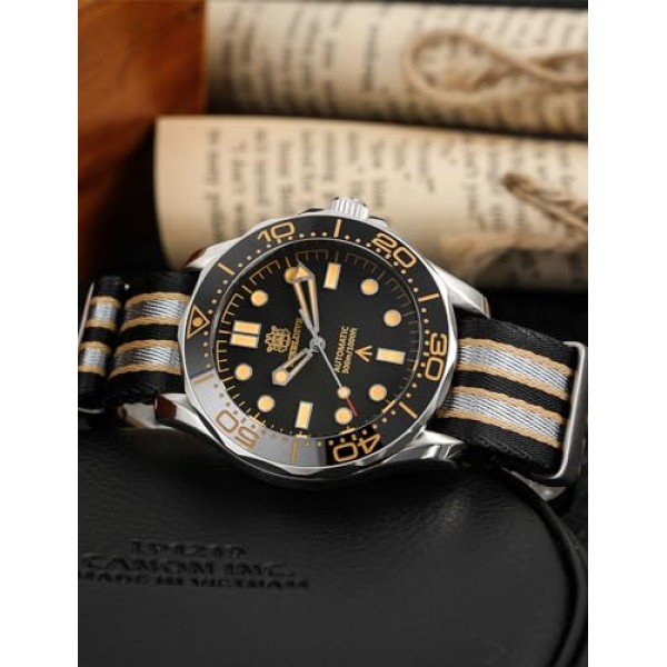 STEELDIVE 남성용 자동 시계 NH35 무브먼트 SD1957 사파이어 빛나는 바다 유령 NTTD 200M 다이브 시계