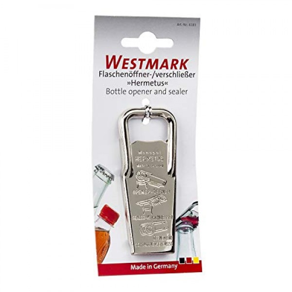 Westmark 독일 Hermetus Steel 3-in-1 리실러 맥주 병따개