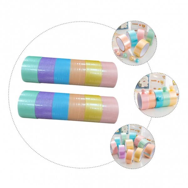 FUNOMOCYA 12 Rolls Goo Ball Tape For Kids Toys Juguetes Adultos 컬러 테이프 다채로운 테이프 컬러 테이프 Luminous 컬러 테이프 Clear