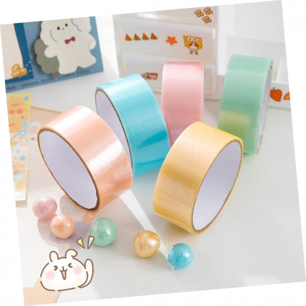 FUNOMOCYA 12 Rolls Goo Ball Tape For Kids Toys Juguetes Adultos 컬러 테이프 다채로운 테이프 컬러 테이프 Luminous 컬러 테이프 Clear