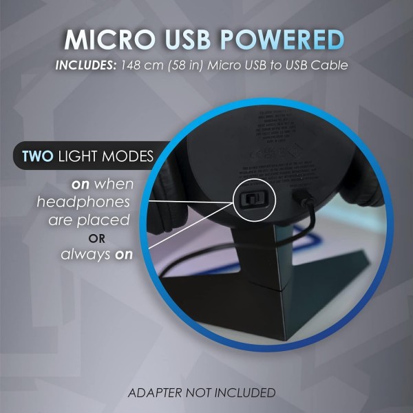 Paladone Light - 헤드셋 스탠드 - 공식 싱글 침대 상품 헤드폰 스탠드