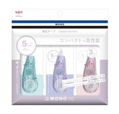 톰보우 연필 수정 테이프 MONO 모노 CC 5mm 폭 소프트 컬러 모듬 3개팩 (블루 그린, 소프트 핑크, 소프트 퍼플) KCB-328X