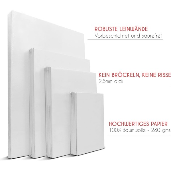 Canvas to paint 대형 세트 28 Canvas Zenacolor - Canvass to paint 7 x A3 (30x40) - 7 x A4 (24x30) - 7 x 13x18-7 x 20x25 성인 및 어린이용