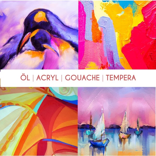 Canvas to paint 대형 세트 28 Canvas Zenacolor - Canvass to paint 7 x A3 (30x40) - 7 x A4 (24x30) - 7 x 13x18-7 x 20x25 성인 및 어린이용