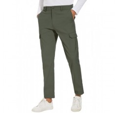 PULI 남성용 카고 바지 슬림핏 스트레치 낚시 퀵 드라이 방수 야외 하이킹 바지(포켓 포함)