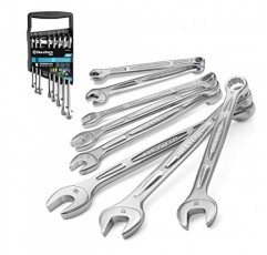 DURATECH 8피스 조합 렌치 세트, 미터법 렌치 세트 8mm~19mm, 12포인트, 렌치 정리함 포함