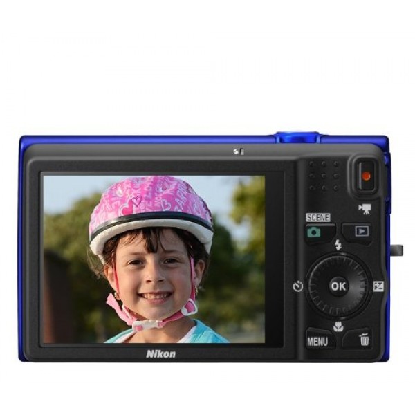 Nikon COOLPIX S6200 16MP 디지털 카메라, 10배 광학 줌 NIKKOR ED 유리 렌즈 및 HD 720p 비디오(블루)
