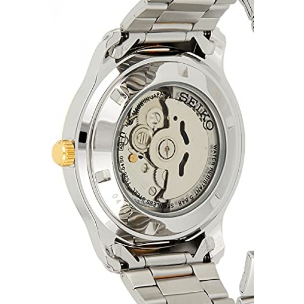 SEIKO 5 오토매틱 실버 다이얼 투톤 남성용 시계 SNKP14J1