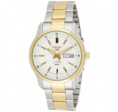 SEIKO 5 오토매틱 실버 다이얼 투톤 남성용 시계 SNKP14J1