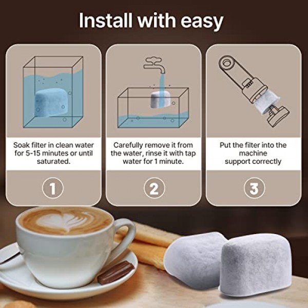 Breville BWF100 BWF100NA BES980XL BES920XL BES900XL BES860XL BES870XL Barista Espresso, BES840XL BKC600XL BKC700XL, 12PACK 용 ICEPURE 커피 머신 워터 필터 교체