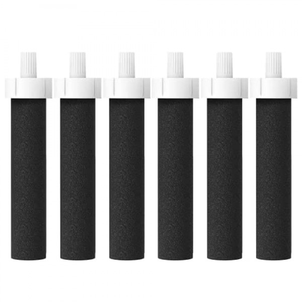 Filterlogic 물병 필터, Brita® BB06 교체용, Brita® 플라스틱 하드 사이드 및 스테인레스 스틸 병 필터, 6개