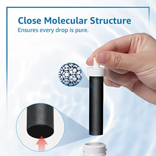 Filterlogic 물병 필터, Brita® BB06 교체용, Brita® 플라스틱 하드 사이드 및 스테인레스 스틸 병 필터, 6개