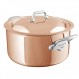 Mauviel M'6S 6겹 광택 구리 및 스테인리스 스틸 스튜팬(뚜껑 및 주조 스테인리스 스틸 손잡이 포함), 6.2쿼트, 프랑스산