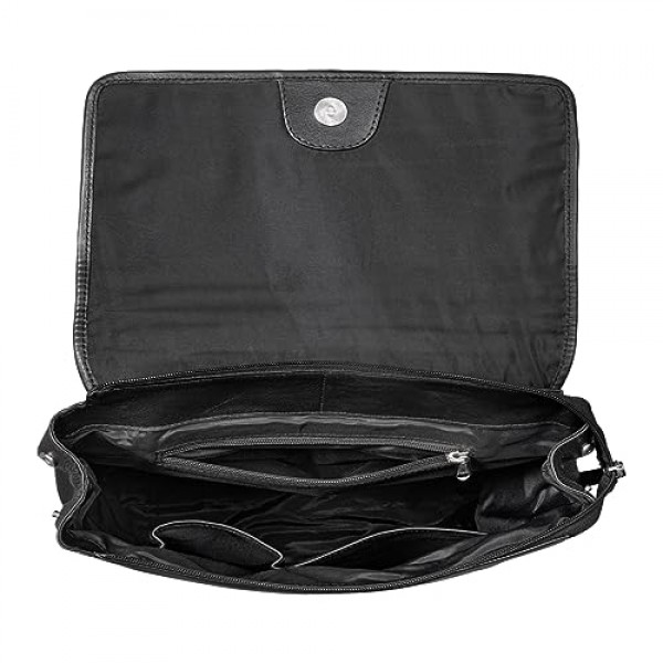 STILORD Misha 모던 가죽 백팩 남성용 및 여성용 남녀공용 데이팟 DIN A4 업무용 레저 비즈니스용 컴팩트 메신저 백팩 Uni Genuine Leather, black, Rucksack