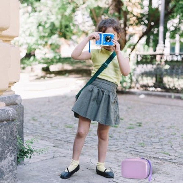 VTech KidiZoom PrintCam/Creator Cam/Goopow용/Agoigo용/Dylanto용/KODAK PIXPRO WPZ2용 견고한 방수 카메라, 유아용 즉석 카메라 여행용 보관함 -박스 전용(보라색)용 어린이 카메라 케이