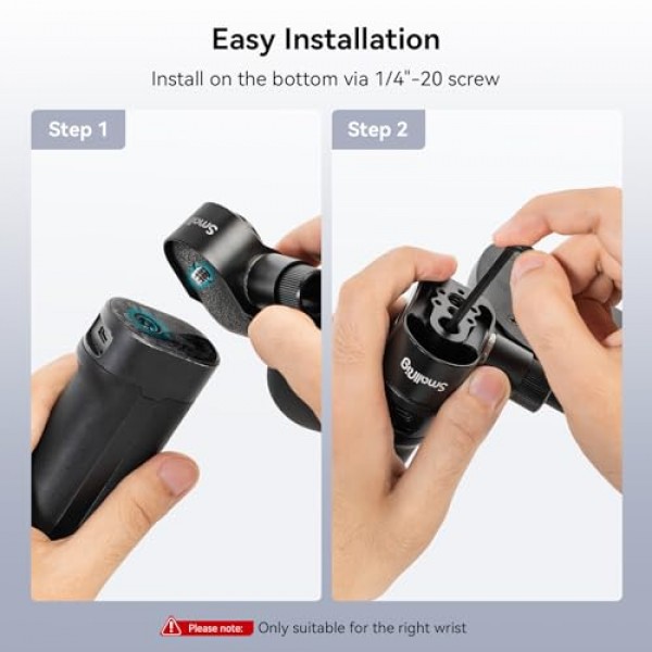 DJI RS 3/RS 3 Pro/RS 2용 SmallRig RS3 RS2 손목 지지대 무게 감소, 다양한 각도에 대한 회전 가능 디자인, QD 퀵 릴리스 버클 포함, 1/4-20 및 3/8-16 나사산 구멍 - 4248