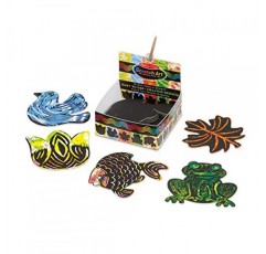 Melissa & Doug 스크래치 아트 자연 미니 노트(125) 나무 스타일러스 포함 - 컬러 스크래치 아트 미니 노트, 파티 호의, 스타킹 스터퍼, 어린이를 위한 예술 및 공예