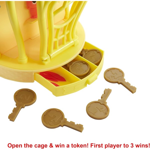 Mattel Games GVK24 - 5세 이상의 어린이를 위한 장난감 고양이와 우리에 갇힌 새가 있는 어린이를 위한 