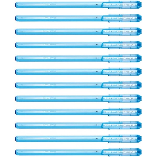 Pentel BK77AB Superb Antibacterial+ Anti-Bacterial 볼펜 유럽 규정 준수, 0.7mm 파란색, 12개 팩