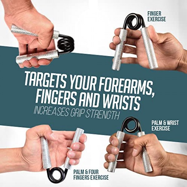 Logest 메탈 핸드 그립 세트, 100LB-350LB 6 팩 50LB-350LB 7 팩 선물 상자 포함 미끄럼 방지 헤비듀티 그립 강화제, 훌륭한 손목 및 팔뚝 손 운동기, 홈 체육관, 핸드 그리퍼 그