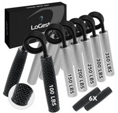 Logest 메탈 핸드 그립 세트, 100LB-350LB 6 팩 50LB-350LB 7 팩 선물 상자 포함 미끄럼 방지 헤비듀티 그립 강화제, 훌륭한 손목 및 팔뚝 손 운동기, 홈 체육관, 핸드 그리퍼 그