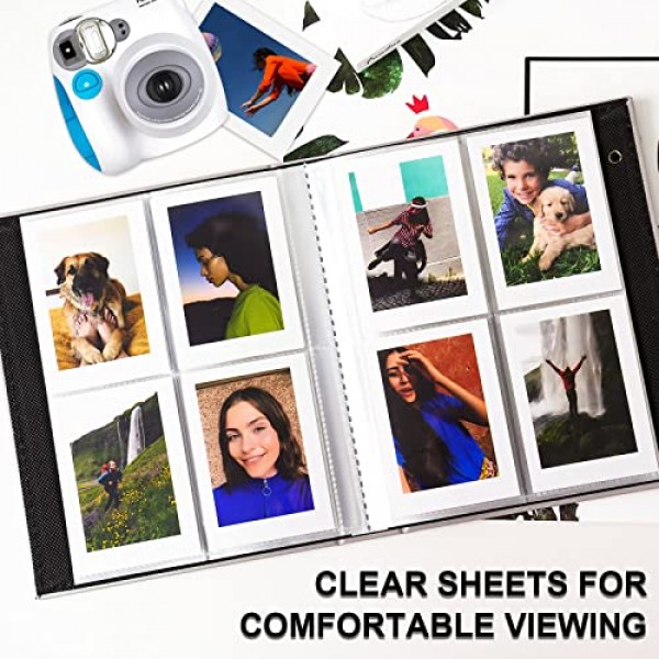 Vienrose 2 팩 미니 폴라로이드 사진 앨범 책 208 포켓 2x3 인치 사진 Fujifilm Instax Mini 7s 8 9 11 25 26 40 50s 90 Evo Z2300 즉석 카메라, 폴라로이드 스냅 그레이