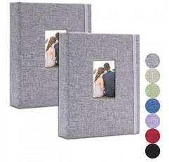 Vienrose 2 팩 미니 폴라로이드 사진 앨범 책 208 포켓 2x3 인치 사진 Fujifilm Instax Mini 7s 8 9 11 25 26 40 50s 90 Evo Z2300 즉석 카메라, 폴라로이드 스냅 그레이