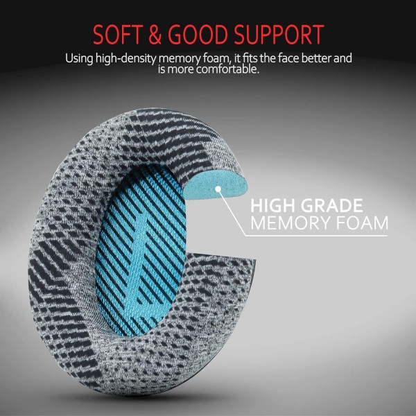 Bose QuietComfort 35 ii / QC35 /QC25 /QC2 /QC15 /Ae2i /Ae2w /SoundTrue & SoundLink Fabric & M Emory Foam by Krone Kalpasmos - 그레이 그레이 패턴에 적합한 전문 Bose 헤드폰 교체용 이어패드