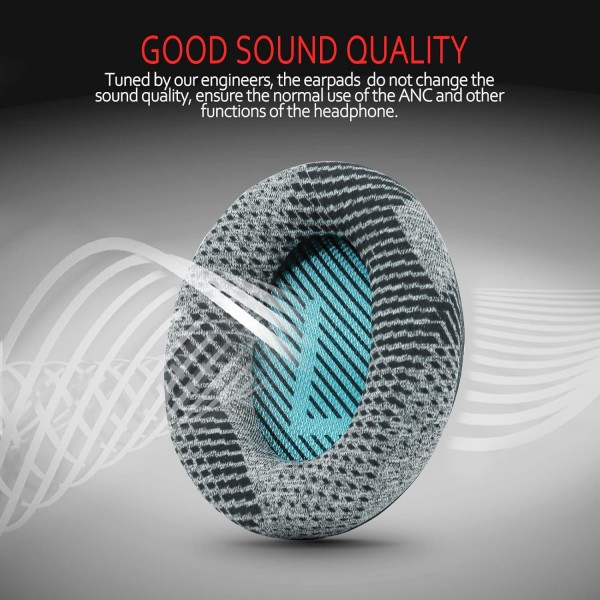 Bose QuietComfort 35 ii / QC35 /QC25 /QC2 /QC15 /Ae2i /Ae2w /SoundTrue & SoundLink Fabric & M Emory Foam by Krone Kalpasmos - 그레이 그레이 패턴에 적합한 전문 Bose 헤드폰 교체용 이어패드