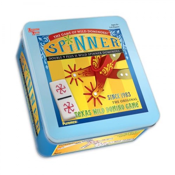 Puremco 대학 게임 | Spinner: 와일드 도미노 게임, 더블 9 세트 및 11 와일드 스피너 타일 보드 게임