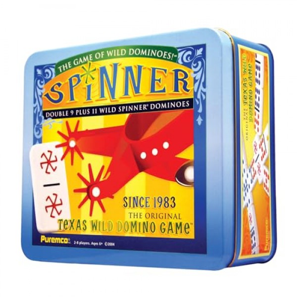 Puremco 대학 게임 | Spinner: 와일드 도미노 게임, 더블 9 세트 및 11 와일드 스피너 타일 보드 게임